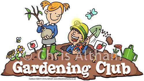 Kids gardening club cartoon
