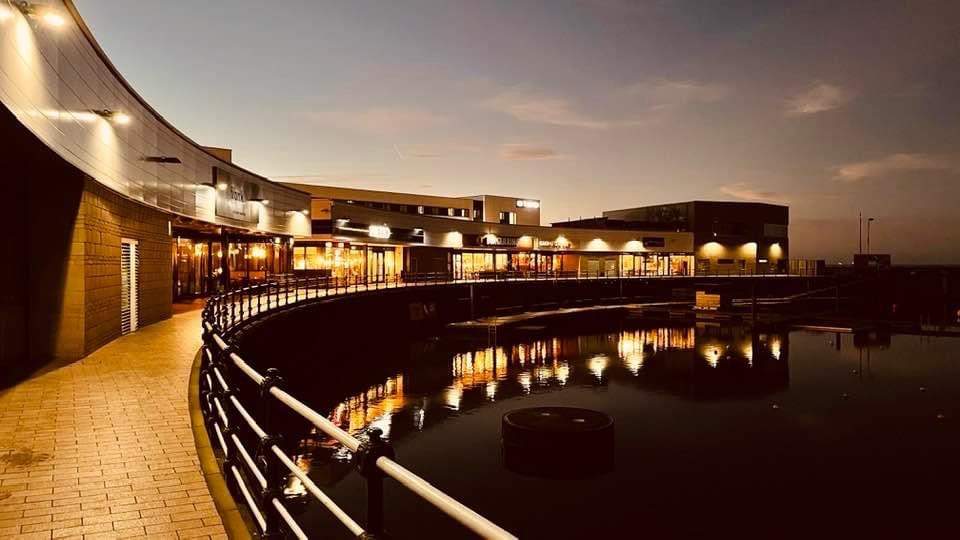 reflections in the harbour water