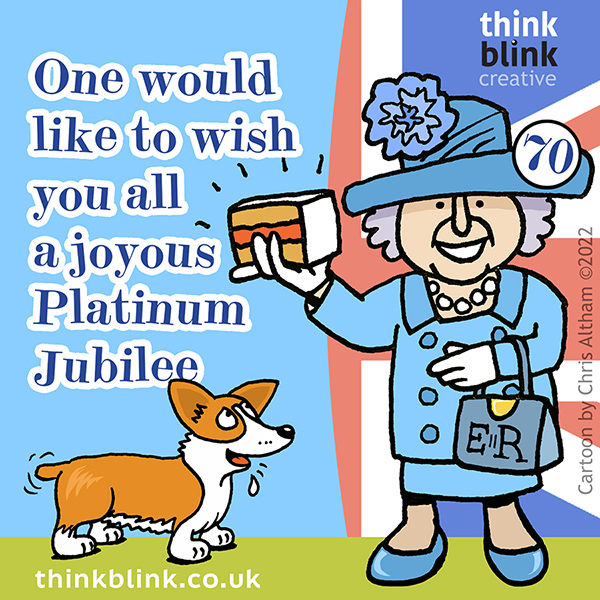 Cartoon for The Queen's Platinum Jubilee 2022