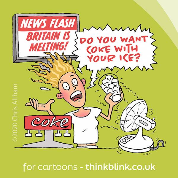 heatwave, cartoon, coke, uk cartoonist