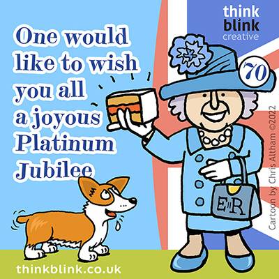 Cartoon for The Queen's Platinum Jubilee 2022