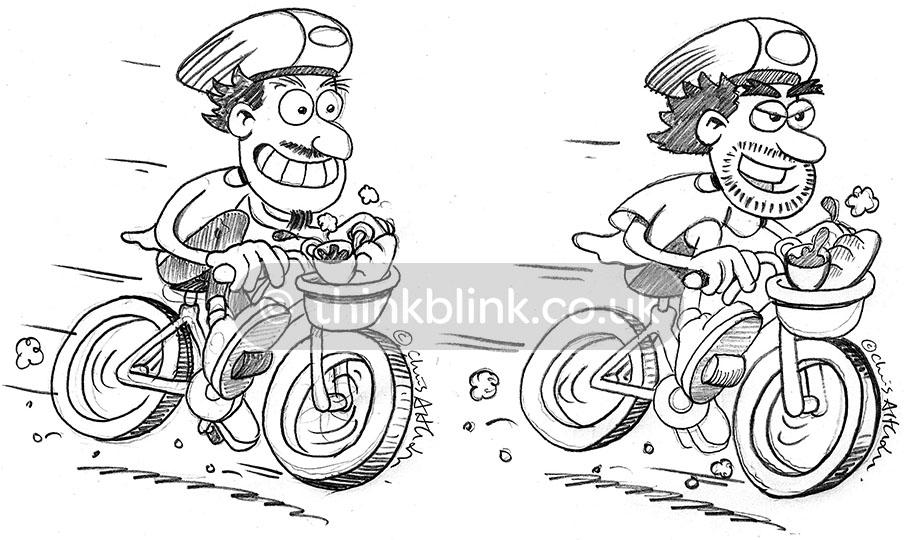 Cycling cartoon characters