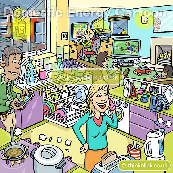 Domestic Home Energy Cartoon